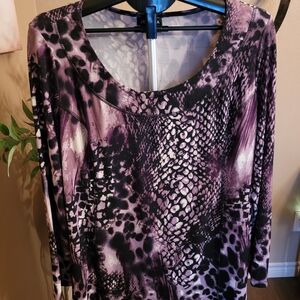 Jessica Purple and Black Patterned Tunic